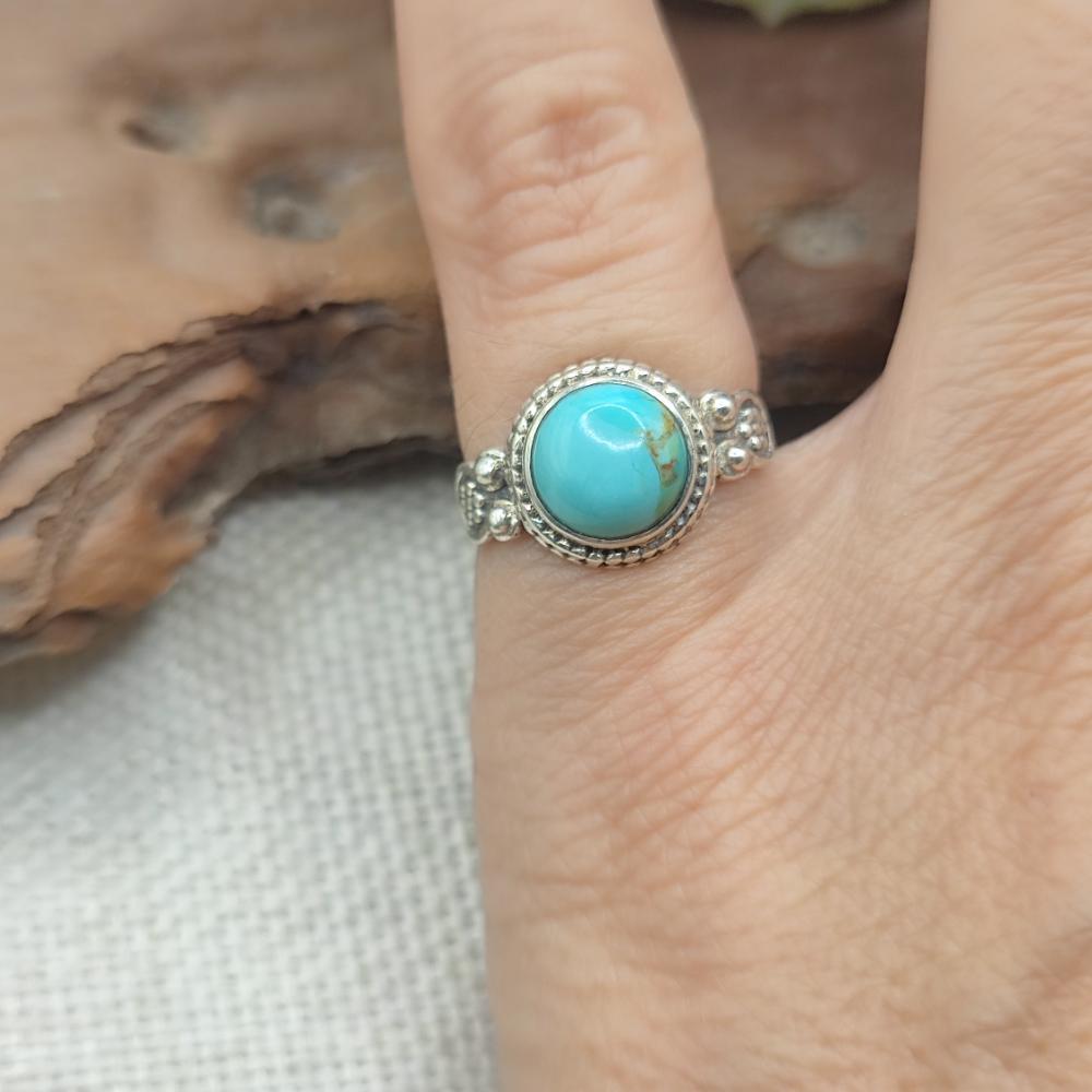 Anello etnico in argento 925 con pietra - CHEMMUMIA