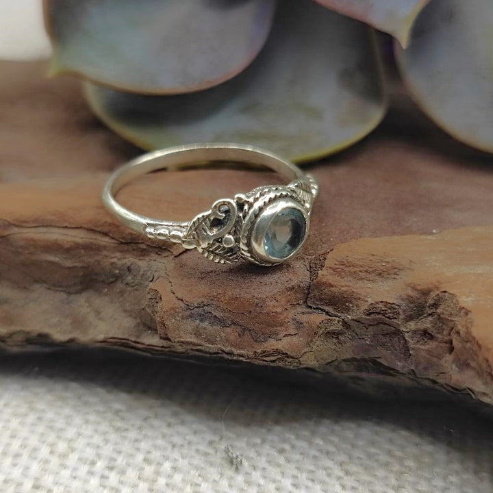 Anello etnico in argento 925 con pietra - CHINNA