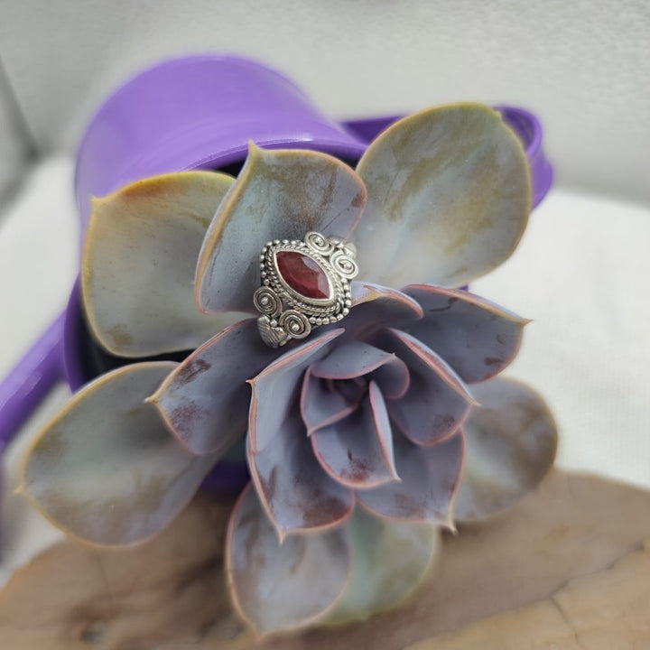 Anello etnico in argento 925 con pietra - CHITTOOR