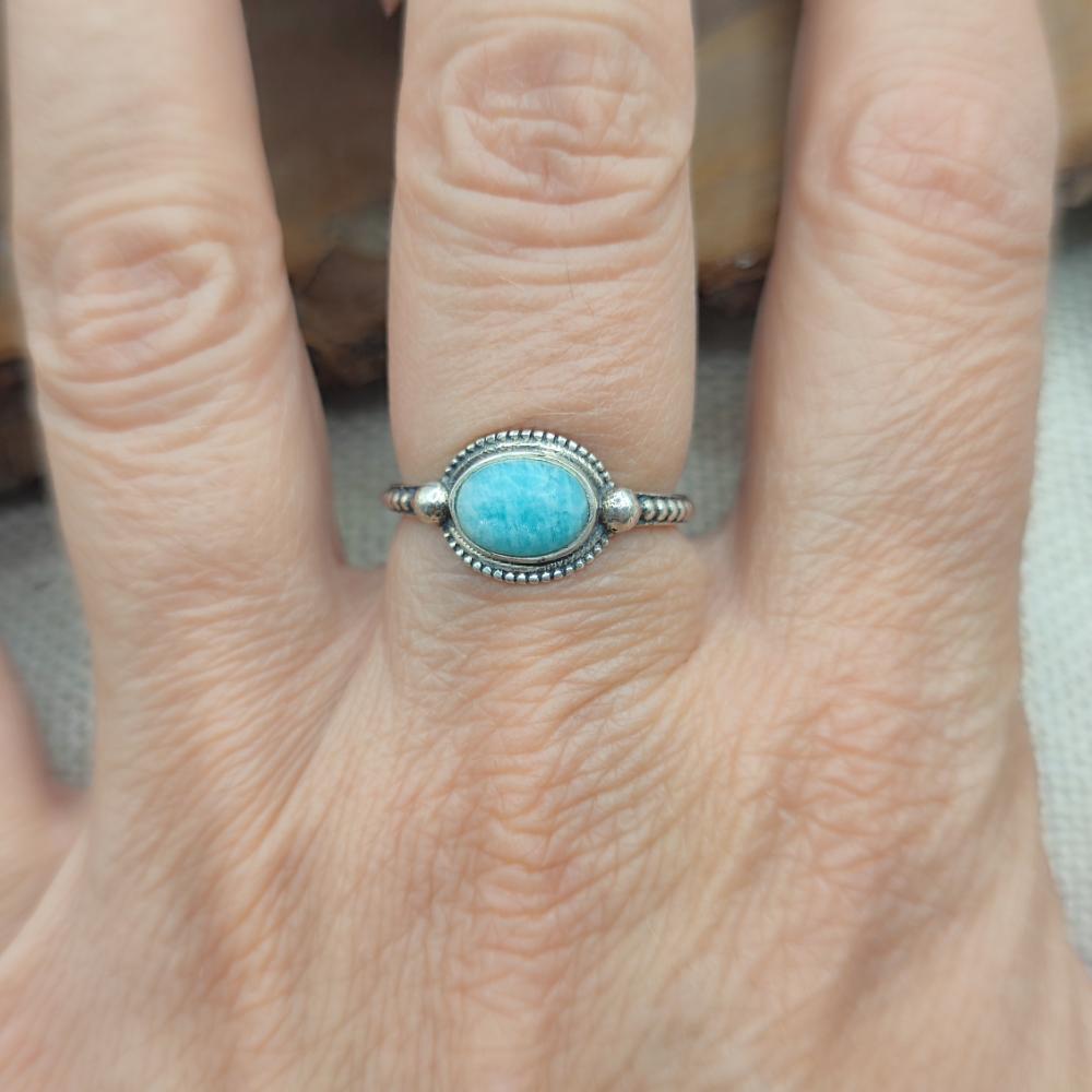 Anello etnico in argento 925 con pietra - DASNAPUR