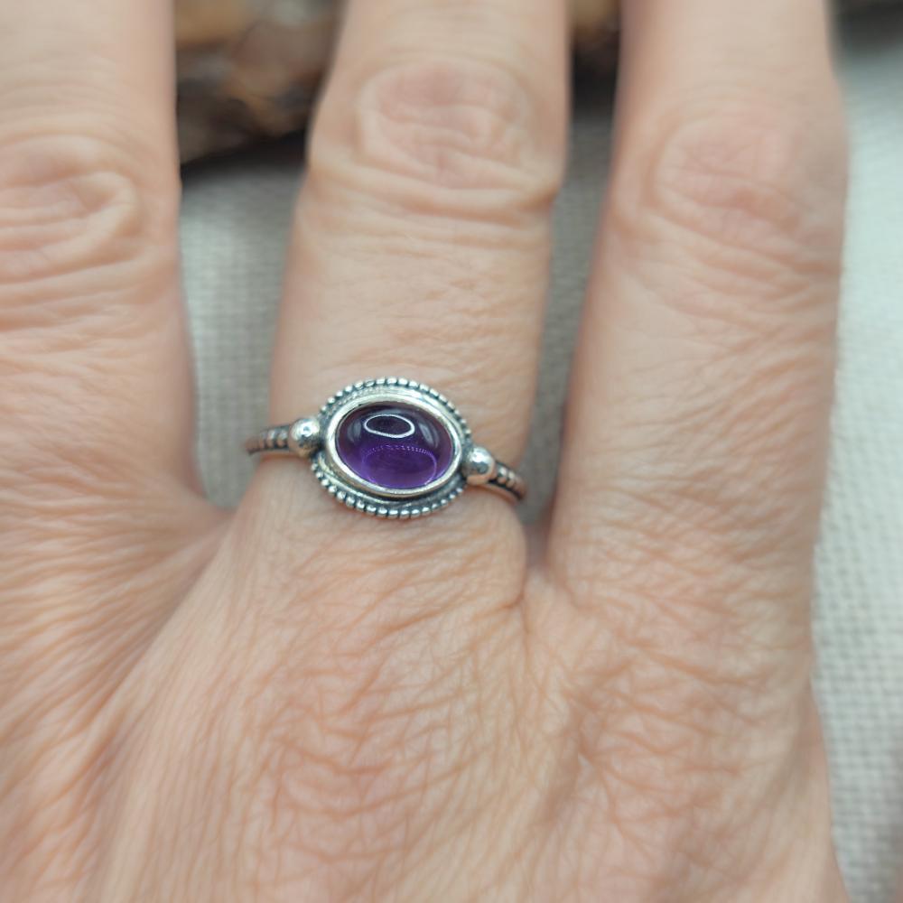 Anello etnico in argento 925 con pietra - DASNAPUR