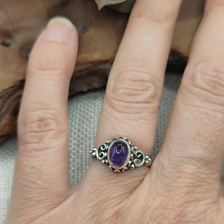 Anello etnico in argento 925 con pietra - DOWLESWARAM