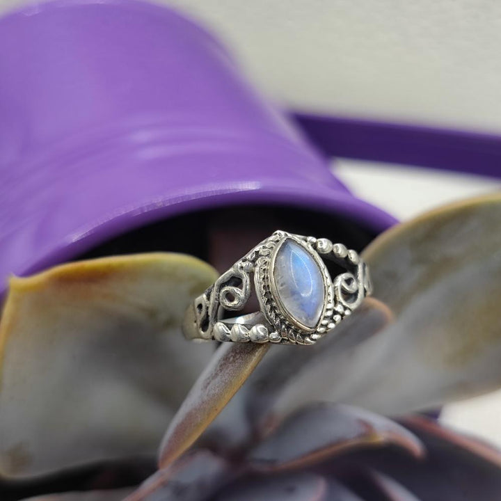 Anello etnico in argento 925 con pietra - EDDUMAILARAM