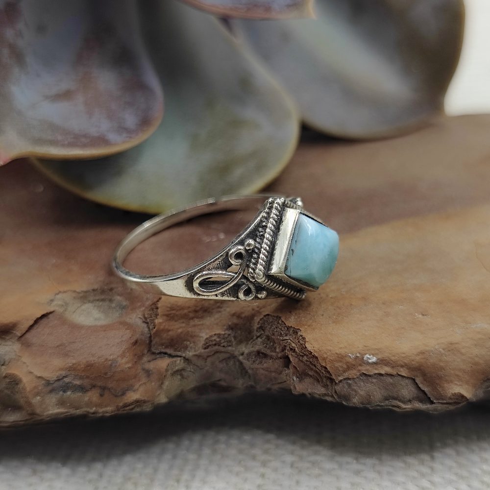 Anello etnico in argento 925 con pietra - EKAMBARA