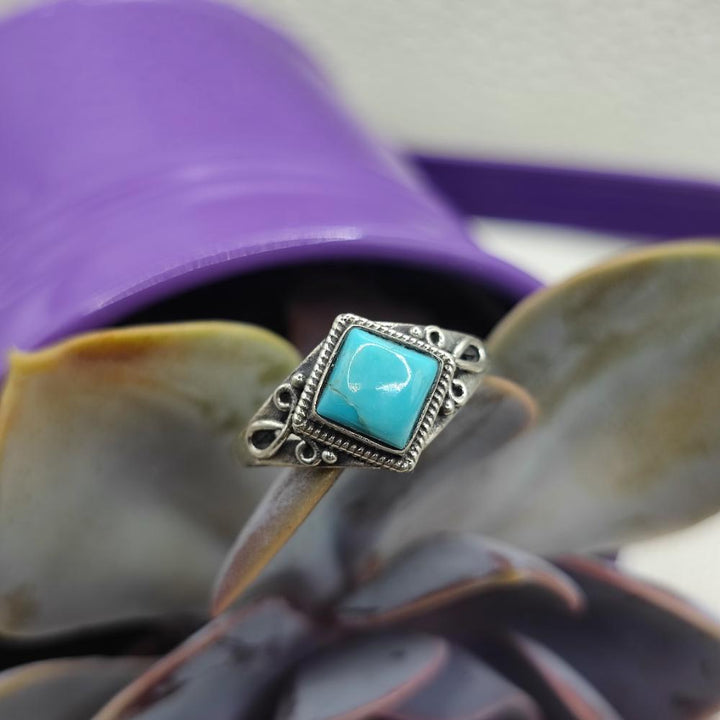 Anello etnico in argento 925 con pietra - EKAMBARA