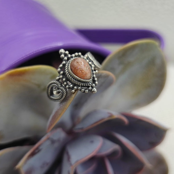 Anello etnico in argento 925 con pietra - GAJAPATHI