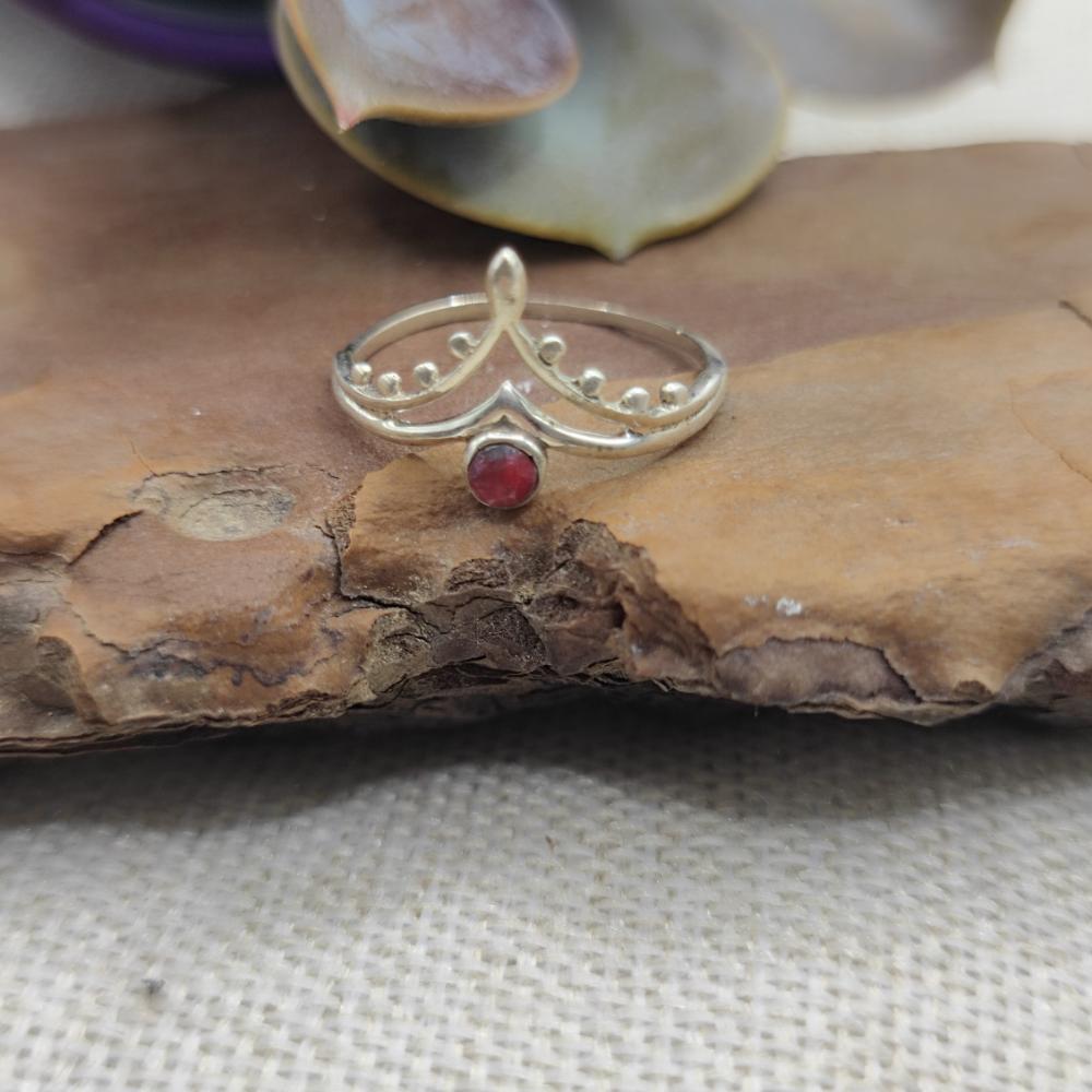 Anello etnico in argento 925 con pietra - JAGGAIAHPET