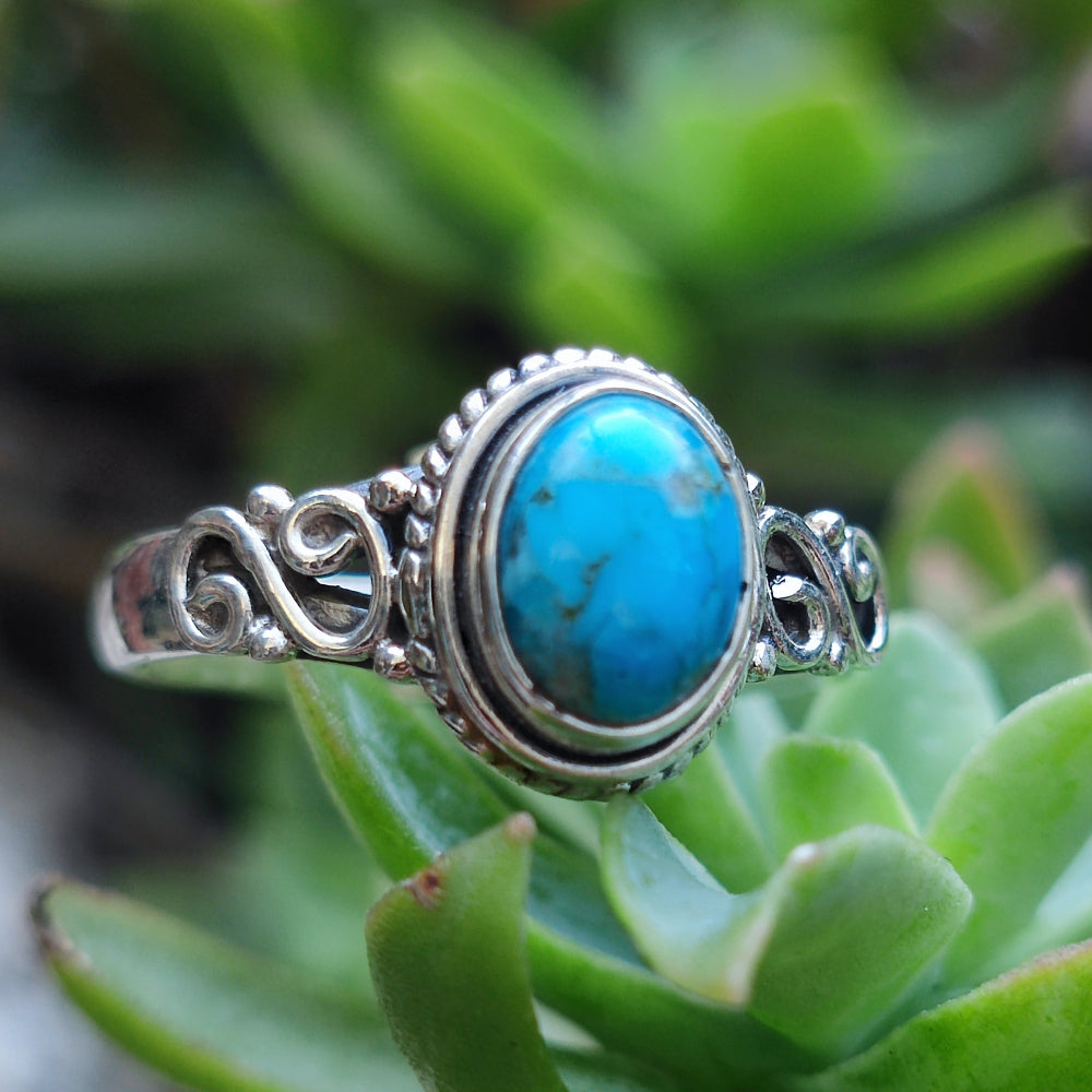 Anello etnico con pietra in argento 925 - GAMPAHA