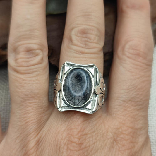 Anello etnico in argento 925 con pietra - PANGSHA