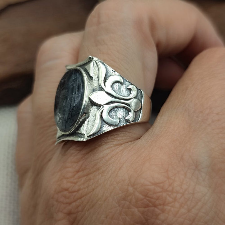 Anello etnico in argento 925 con pietra - PANGSHA