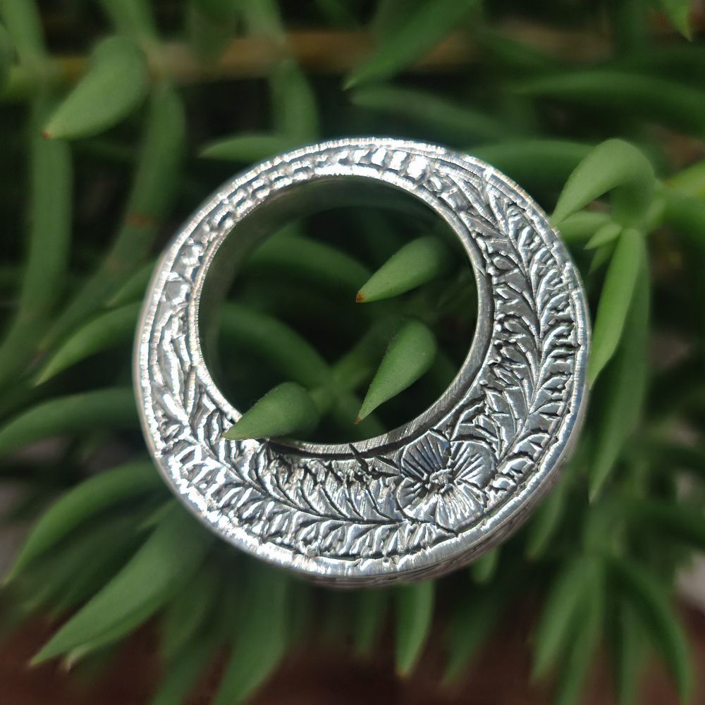 Anello etnico fascia decorata in argento 925 - SAMARI