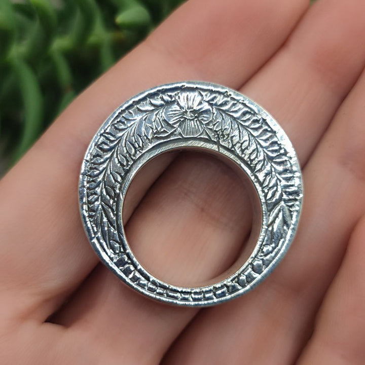 Anello etnico fascia decorata in argento 925 - SAMARI