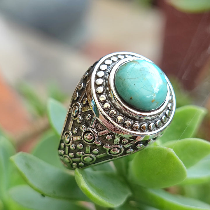 Anello etnico in argento 925 con pietra - SIJAEE