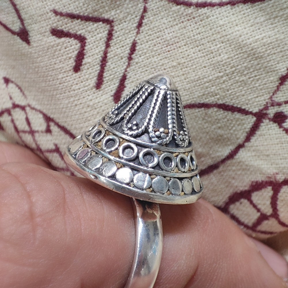 ANELLO etnico artigianale in argento 925 - CHITRANGI