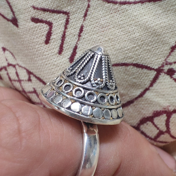 ANELLO etnico artigianale in argento 925 - CHITRANGI