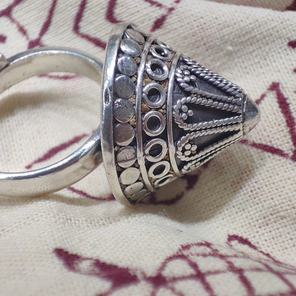 ANELLO etnico artigianale in argento 925 - CHITRANGI