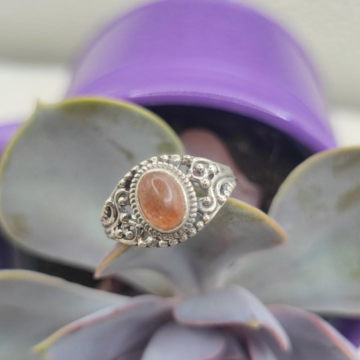 Anello etnico in argento 925 con pietra - BOBBILI