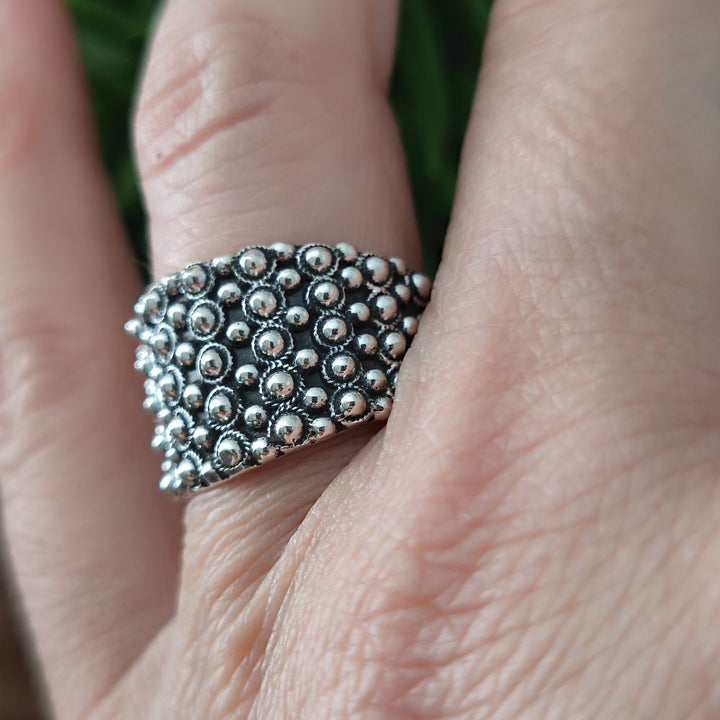 ANELLO artigianale a fascia in argento 925 - KARIMATI