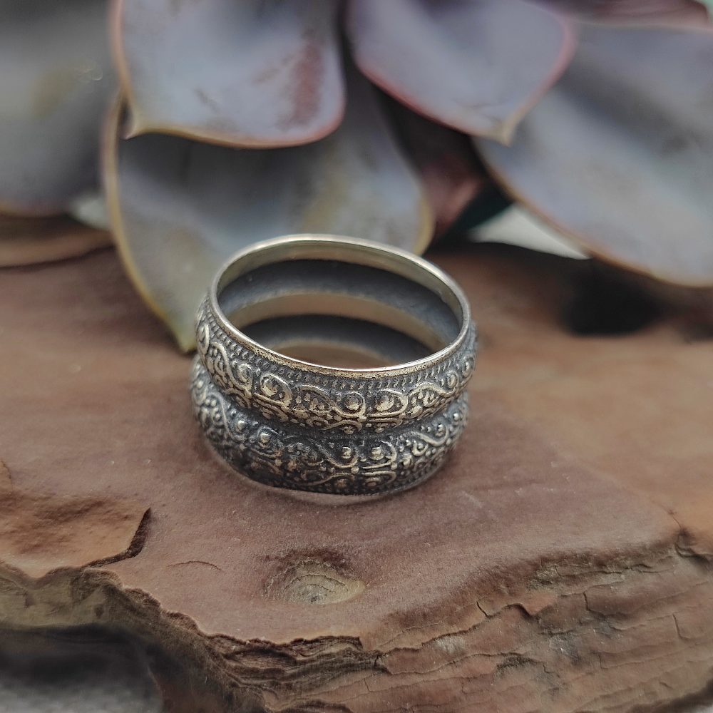 Anello etnico a fascia in argento 925 - MAESHPUR