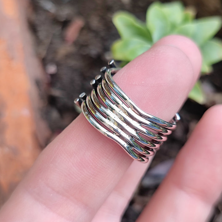 Anello a fascia alta in argento 925 - GUDHA