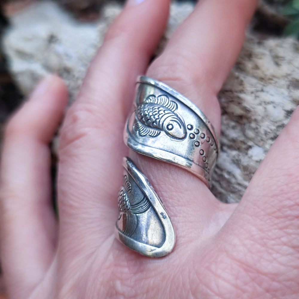Anello in argento 925 con pesce - MONAIMORA