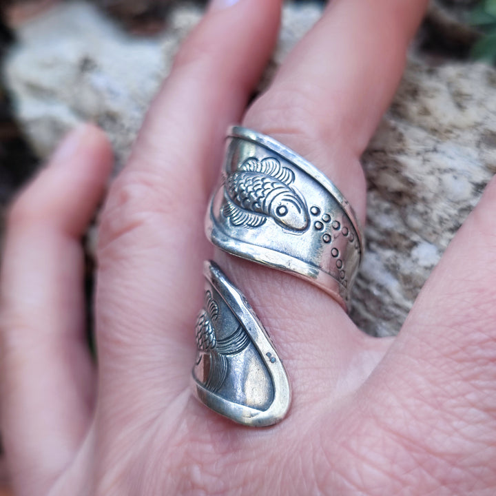 Anello in argento 925 con pesce - MONAIMORA