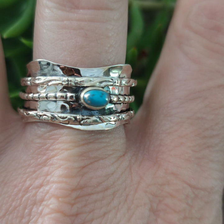 Anello a fascia in argento con pietra - SILPHILI