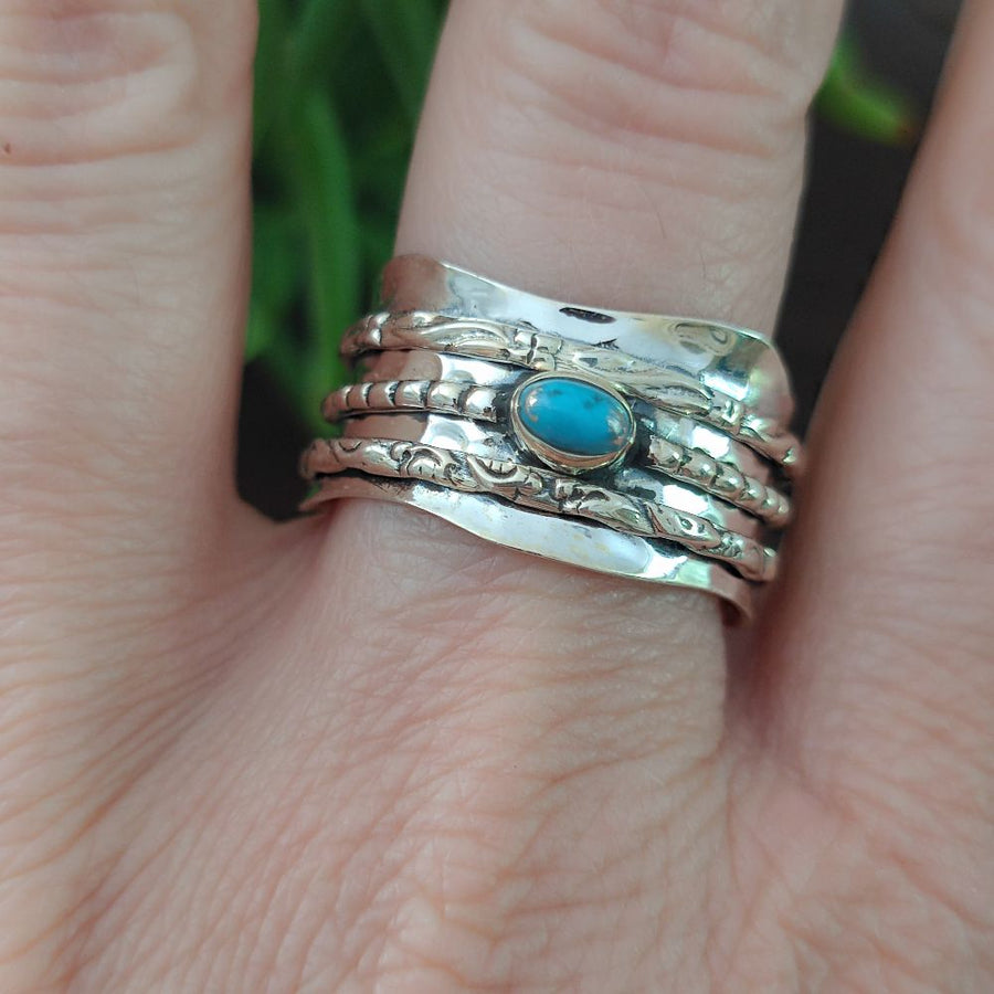 Anello a fascia in argento con pietra - SILPHILI