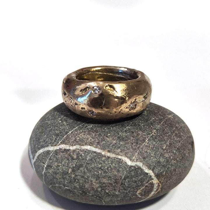 Anello artigianale in bronzo con pietra - SMART