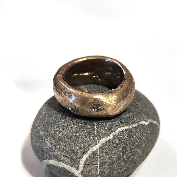 Anello artigianale in bronzo con pietra - SMART