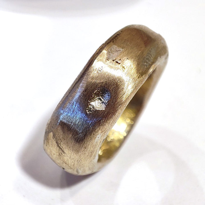 Anello artigianale in bronzo con pietra - SMART