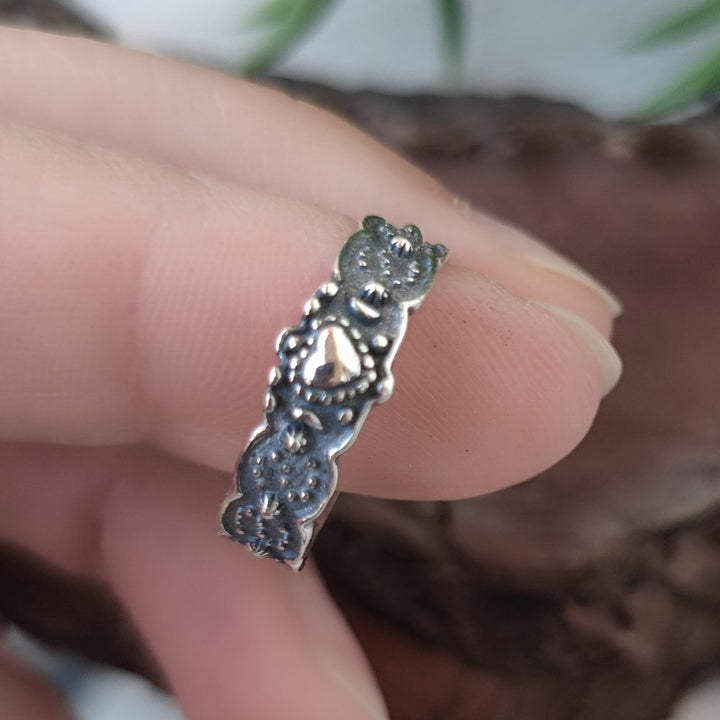 Anello fascia in argento 925 con cuore - PURUNIA