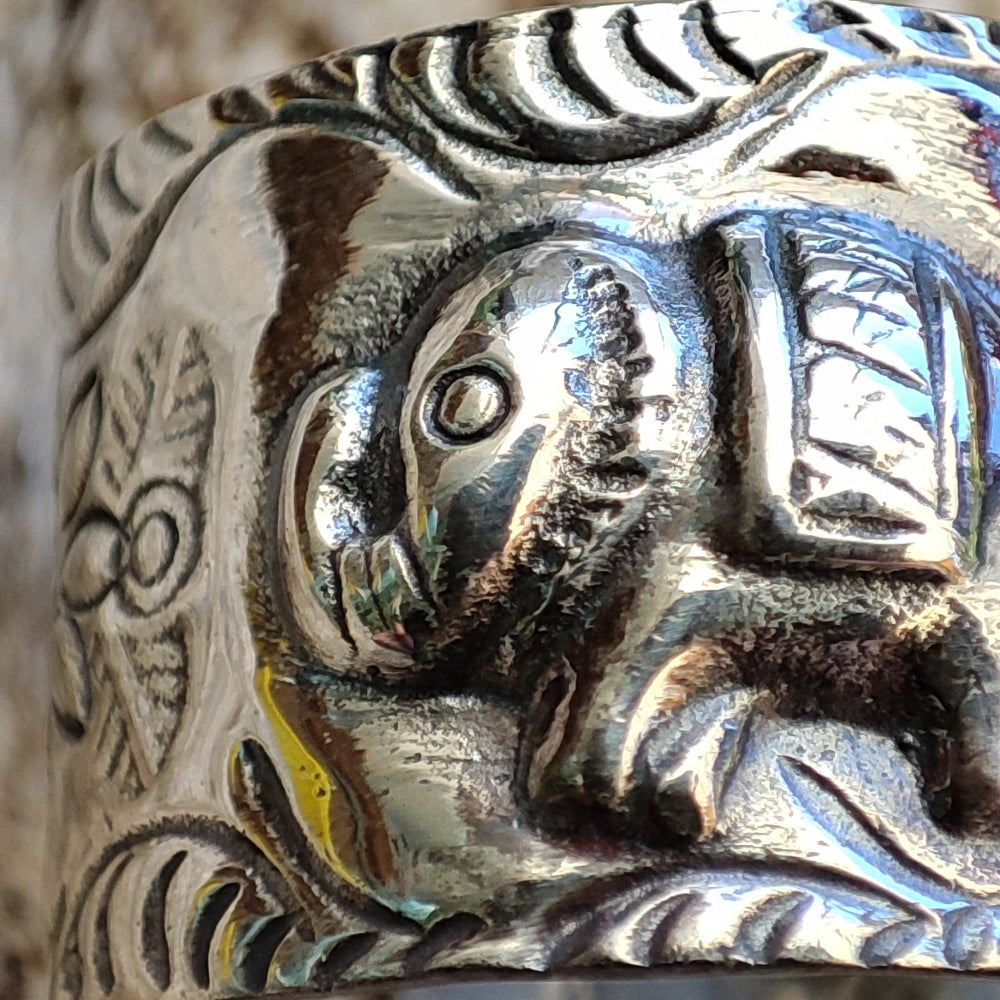Anello a fascia in argento 925 elefanti - NIKHIL