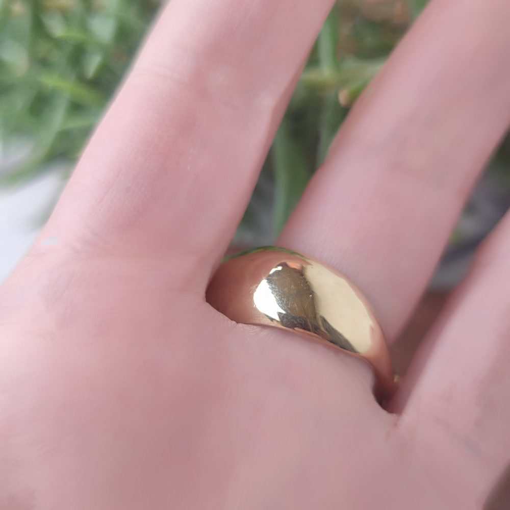 ANELLO artigianale in ottone con PIETRA - BINDU