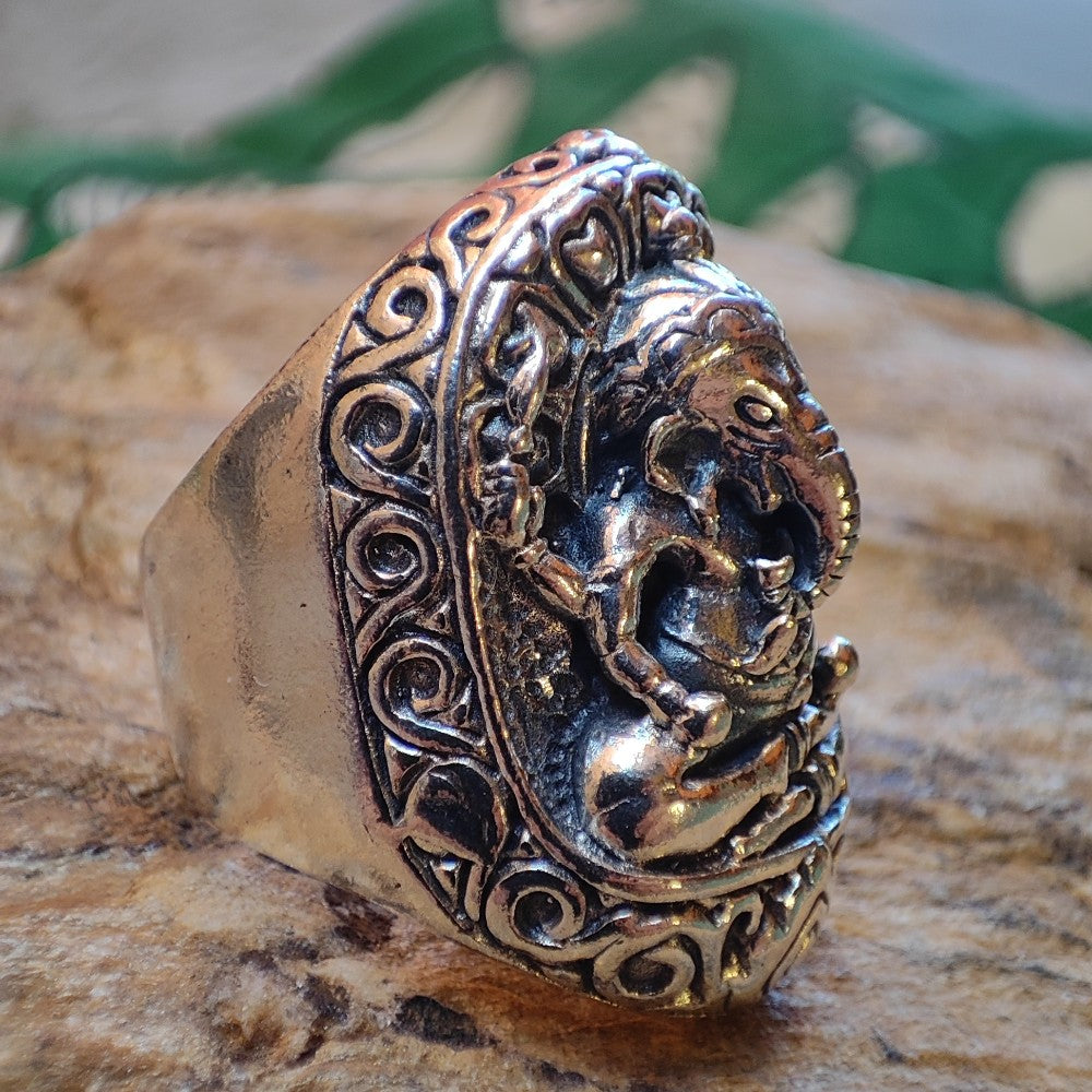 Anello etnico in argento 925 con GANESH - GANAPATI