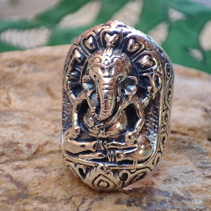 Anello etnico in argento 925 con GANESH - GANAPATI