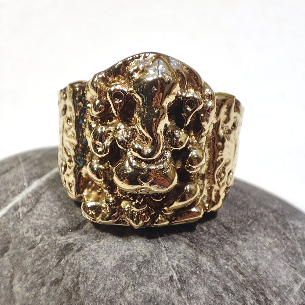 ANELLO GANESH quadrato in argento 925#materiale_ottone