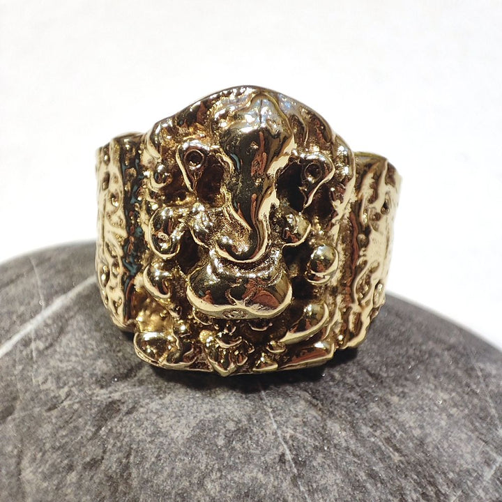 ANELLO GANESH quadrato in argento 925#materiale_ottone