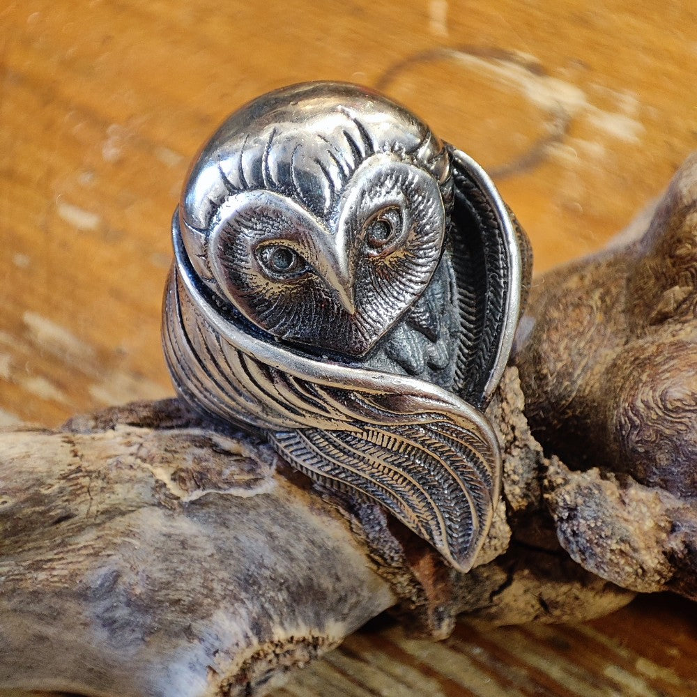 Anello con gufo in argento 925 - PUEO