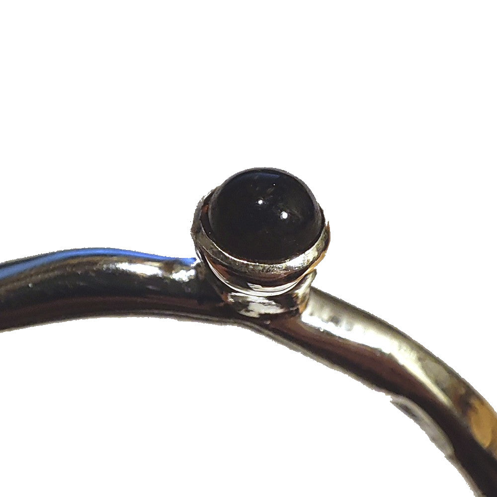 Anello artigianale in argento 925 con pietra - KYLIE – onice nero