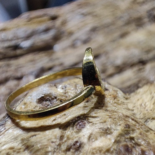 ANELLO MEZZALUNA ETNICO ottone anello artigianale