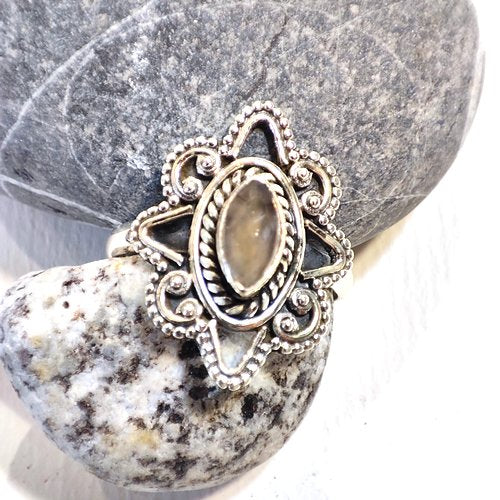 Anello con pietra in argento 925 con Lapislazzuli, Agata verde FILIGRANA