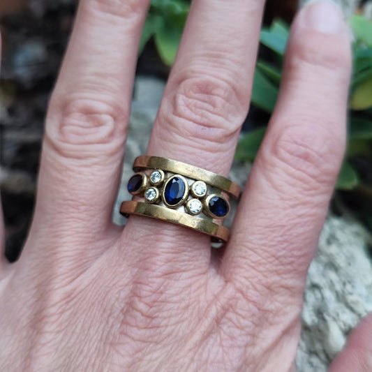 Anello etnico con pietra in argento 925 - NIMI