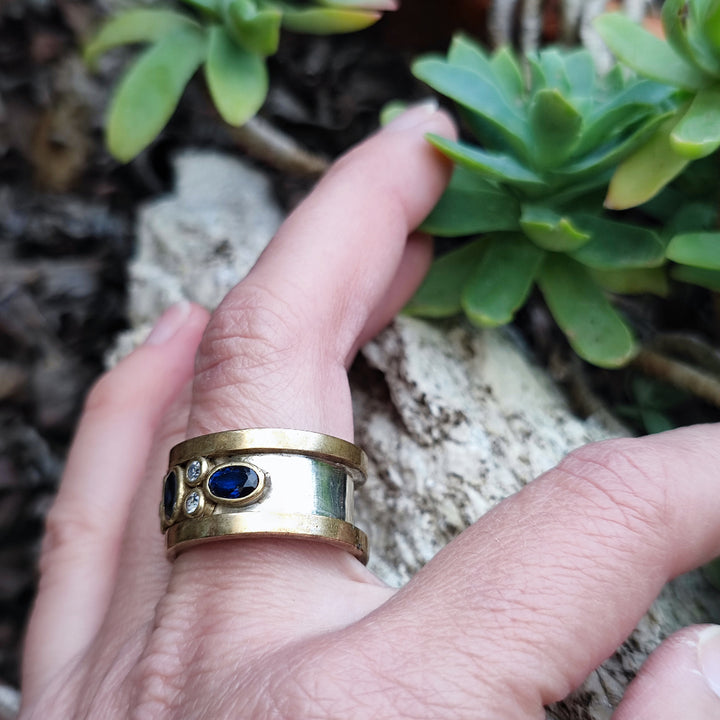 Anello etnico con pietra in argento 925 - NIMI