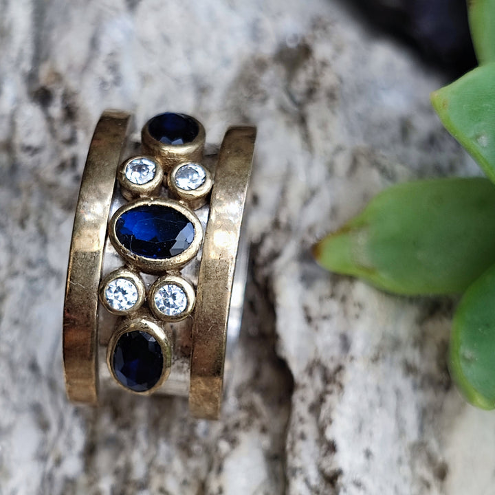 Anello etnico con pietra in argento 925 - NIMI