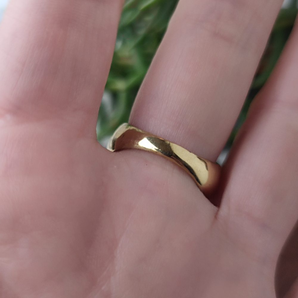 ANELLO minimal con pietra in ottone - LINE