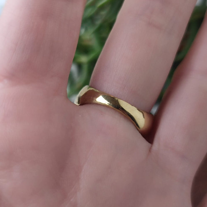 ANELLO minimal con pietra in ottone - LINE