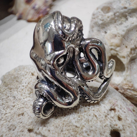 Anello con polpo artigianale in argento 925 - TINT
