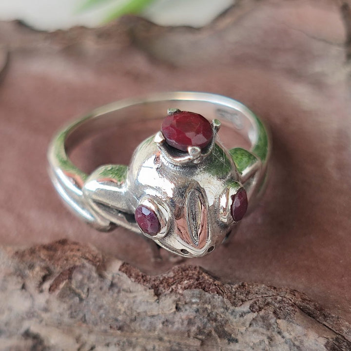 Anello rana in argento 925 con pietra - DEDAKA
