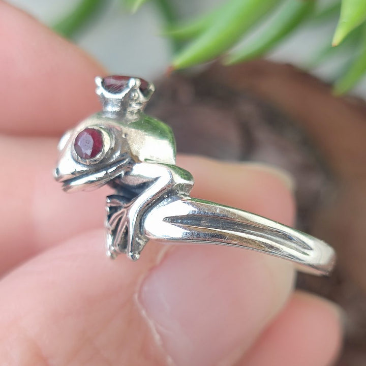 Anello rana in argento 925 con pietra - DEDAKA
